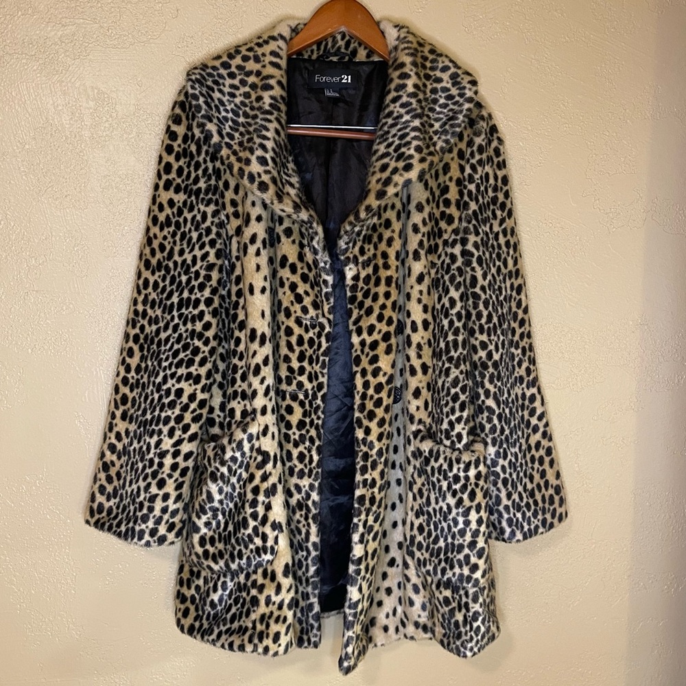 2011 Faux Fur Leopard Print Coat